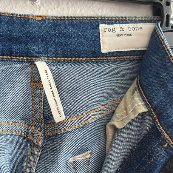 rag & bone Casey Hi-Rise ankle flare color Jinx stretch denim jeans women’s 31 - Picture 7 of 11
